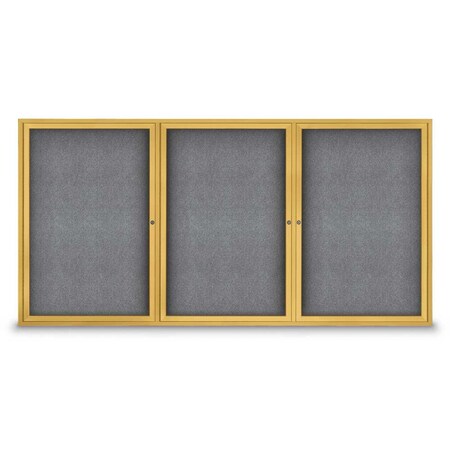 United Visual Products Sliding Door Indoor Enclosed Corkboard, 9 UV9029ACSH-WHITE-DRKSPR